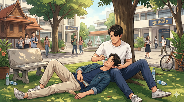 膝まくらでヤードムをかがせてあげている尊い男子たち